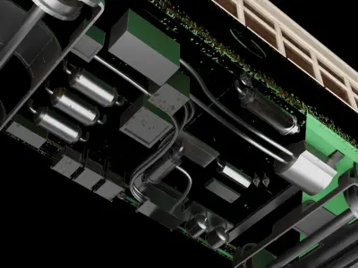 Japanese retro train 3D model