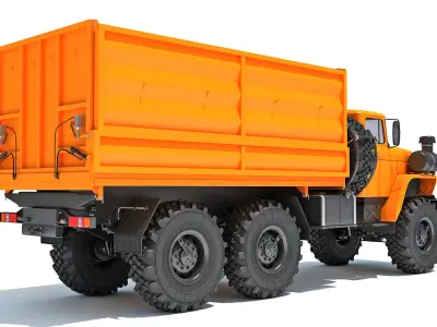 URAL Civilian Truck Off Road 6x6 Vehicle 3D model