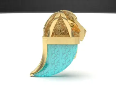 lion claw face necklace 3D print model