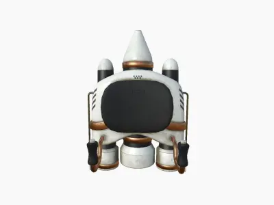 Jetpack D01 White Copper - SciFi Character Design Low-poly 3D model