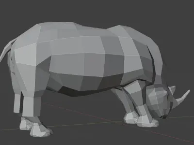 rhino low poly horse in polygons Low-poly 3D model