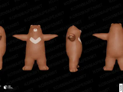 bear version 1 Low-poly 3D model