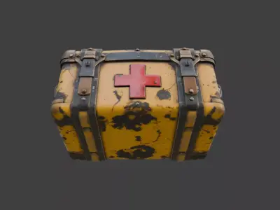 Steampunk First Aid Kit Low-poly 3D model
