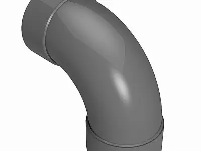 PVC Low Pressure Elbows 90 Degrees - Socket Ends Free 3D model