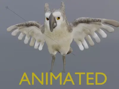 owlet animated Low-poly 3D model
