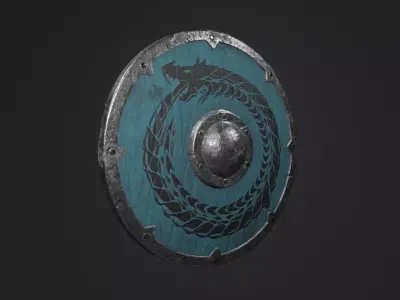 viking shield PBR low-poly Low-poly 3D model
