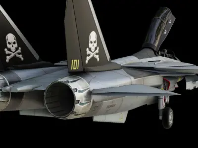 Grumman F-14 Tomcat US Fighter Jet Low-poly 3D model