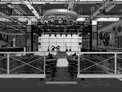 Industrial style bar-dance floor 3D model