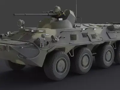 BTR 80A Armored Personnel Carrier Free low-poly 3D model