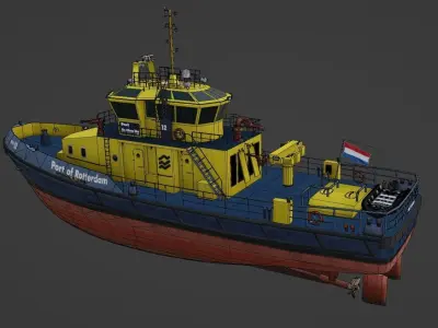 RPA12 tugboat Low-poly 3D model