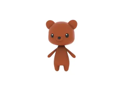 Cartoon Bear v002 character  3D model