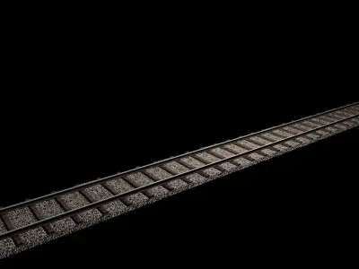 Railway Track Free low-poly 3D model