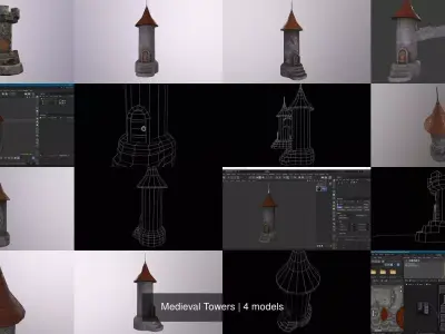 Medieval Towers 3D Model Pack