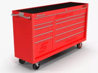 Tool Storage Red Low-poly 3D model