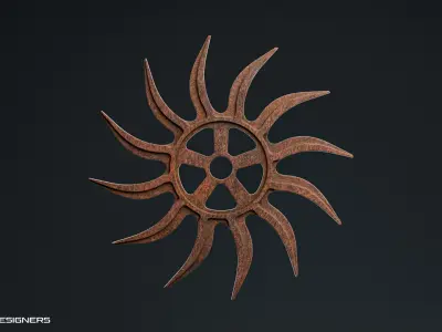 Antique Rusty Wheel 3D model