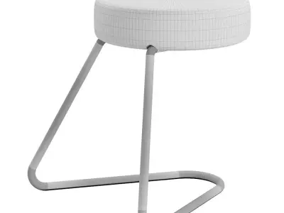 Small Cork Seated Bar Stool Tecta 3D model