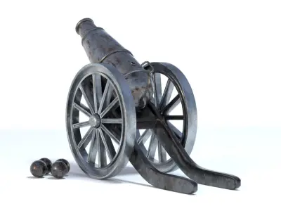 Old Rusty Cannon weaponry 3D model
