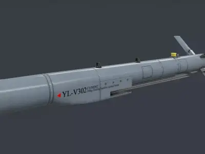 China PLA Aviation Pack Weapon AG-300-M and bOMB CS-BBM2 Low-poly 3D model