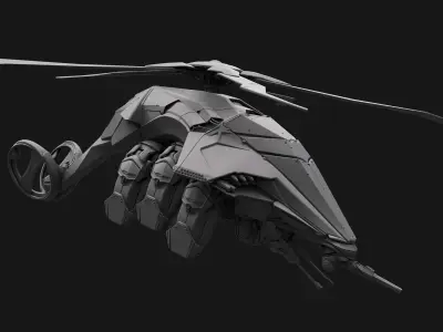 Sci-Fi helicopter 3D model by fremax