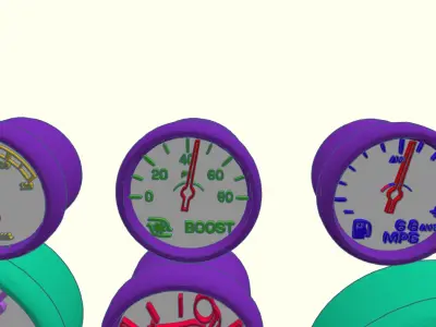 1-25th Semi Truck Instrument Gauges 3D print model
