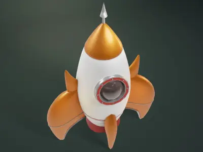 Rocket 3D Model Cartoon Free low-poly 3D model