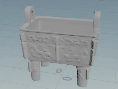 Four-legged square tripod RPB and 3D print model Low-poly 3D model