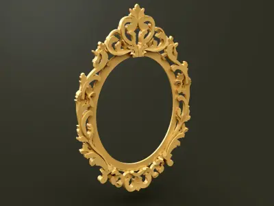 Classic Style Wooden Mirror Frame for CNC 3D model