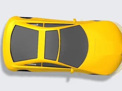 A free car model in yellow Free 3D model