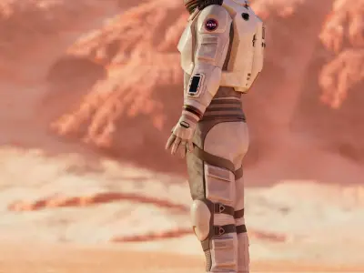 NASA White Spacesuit Concept for Spacewalk Mars Lunar or Moon  3D model