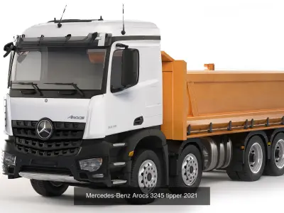 Collection of industrial trucks Mercedes-Benz Arocs 3D Model Pack