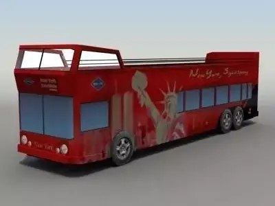 NYC Tour Bus Low-poly 3D model