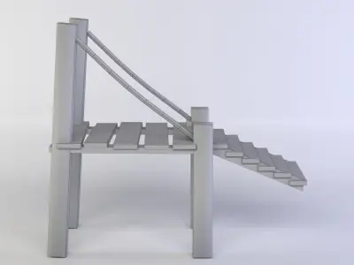 Bridge part Low-poly 3D model Low-poly