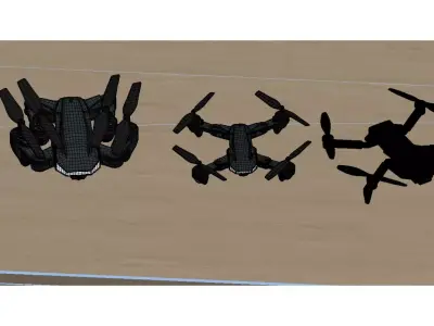 Folding drone Low-poly 3D model