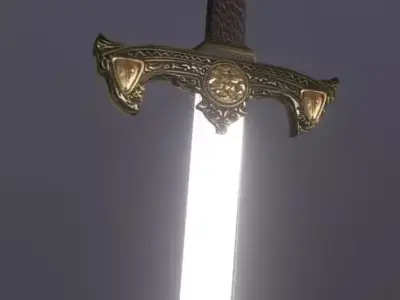 Templar Short Sword Low-poly 3D model