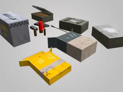 FPS Ammo With Boxes Pack 3D model