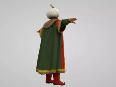  Ottoman king Low-poly 3D model
