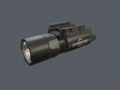 Weapon mounted light SureFire X300U-A Ultra Low-poly 3D model