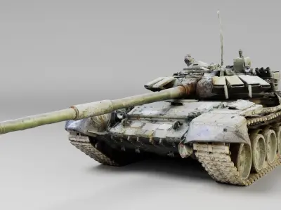Russian T-72B3 tank destroyed by Ukrainian army  3D model