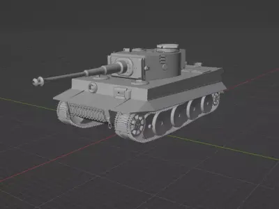 Tiger Tank WW2 LowPoly Low-poly 3D model