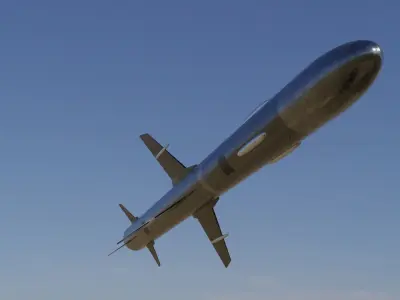 Missile 3D model flying in sky Low-poly 3D model purchase