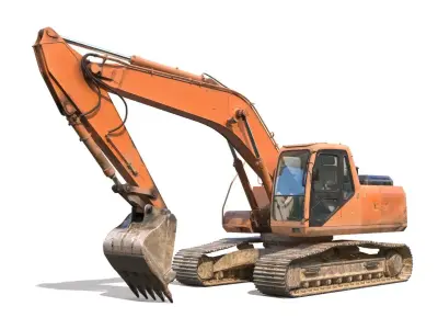 Generic PBR Rigged Excavator Low-poly 3D model