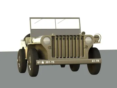 Military Jeep Low-poly 3D model purchase