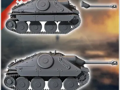 G-13 Swiss tank destroyer based on the Jagdpanzer 38t Hetzer 3D print model