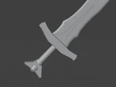 Fantastic Sword Low-poly 3D model