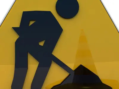 under construction sign 3D model