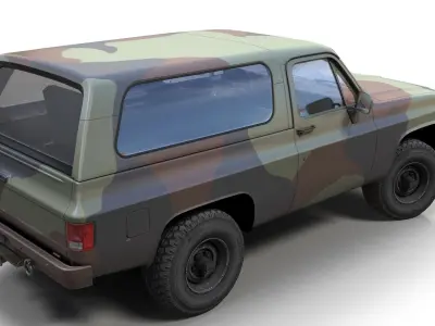 USA military offroad vehicle Low-poly 3D model