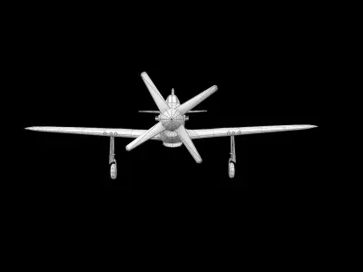 P-51 Mustang aircraft airplane historic Low-poly 3D model