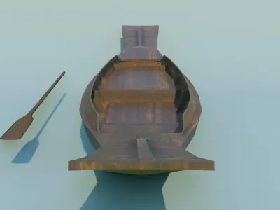 Thai-Boat-Sampan canoe 3D model
