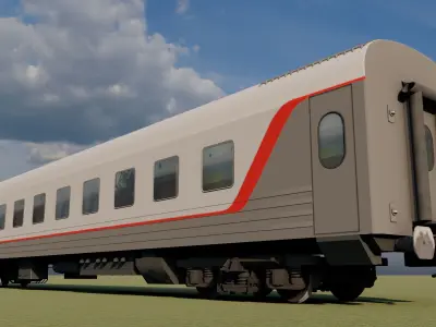 61-4462 Wagons with four liveries Low-poly 3D model