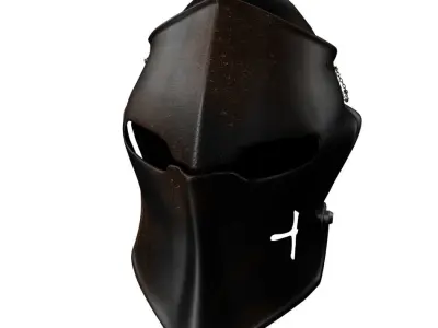 Helmet Dark Visored Medieval 3D model